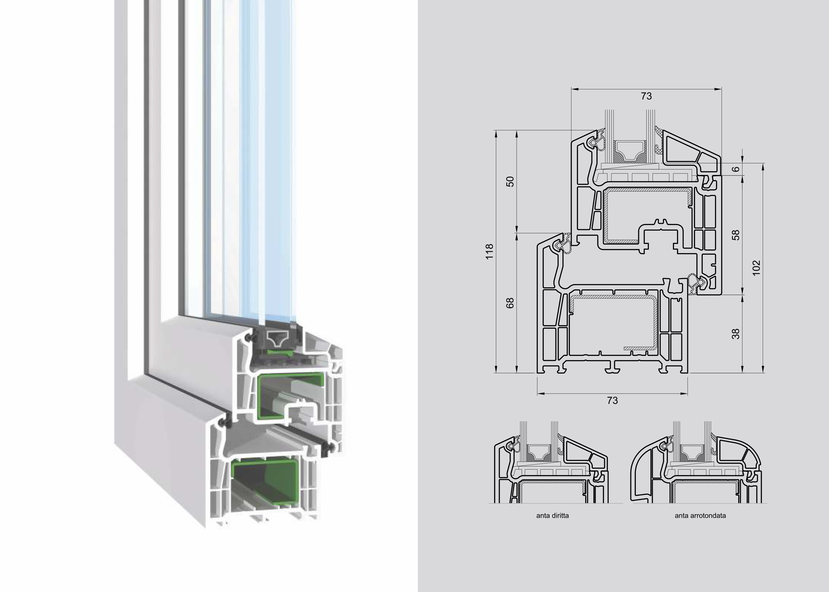 finestra PVC 70